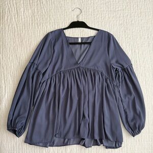 Blue Women's Silk Blouse
